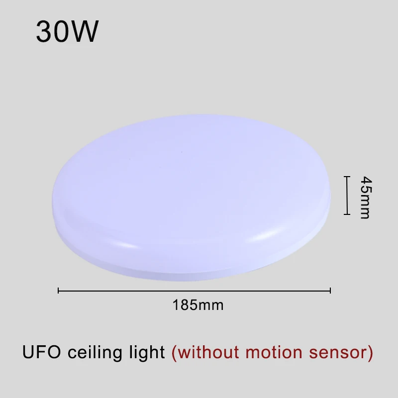 30W (no sensor) Потолочное освещение датчик движения/индукция человека Смарт ПИР светодиодные потолочные светильники приспособление для ванной прохода лестницы балкон потолочные лампы - Цвет корпуса: 30W (no sensor)