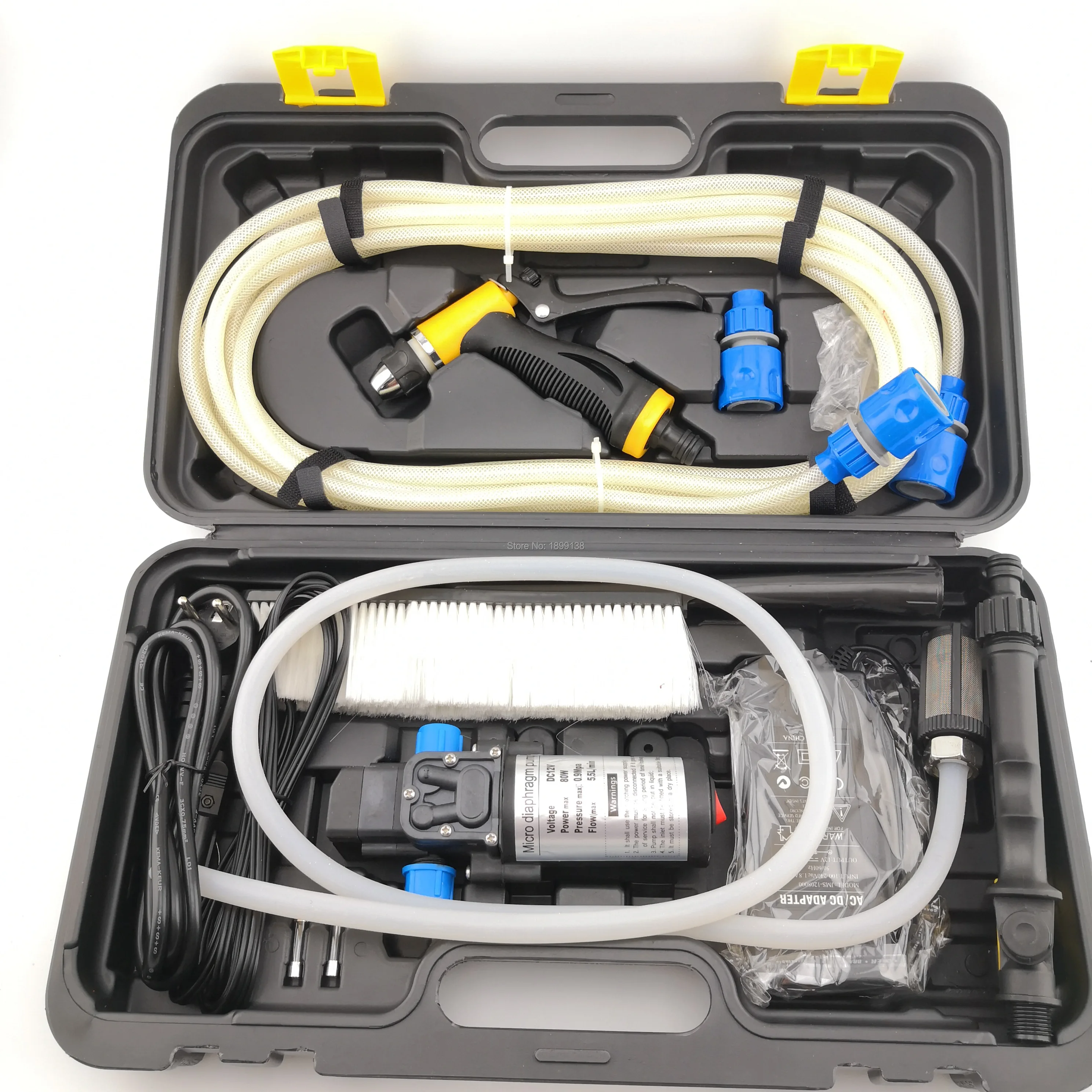 Продажа Портативная мини-помпа высокого давления для автомойки, 80 Вт, 12 В, 5,5 л/мин, с 2 адаптерами Купить Портативная мини-помпа высокого давления для автомойки, 80 Вт, 12 В, 5,5 л/мин, с 2 адаптерами