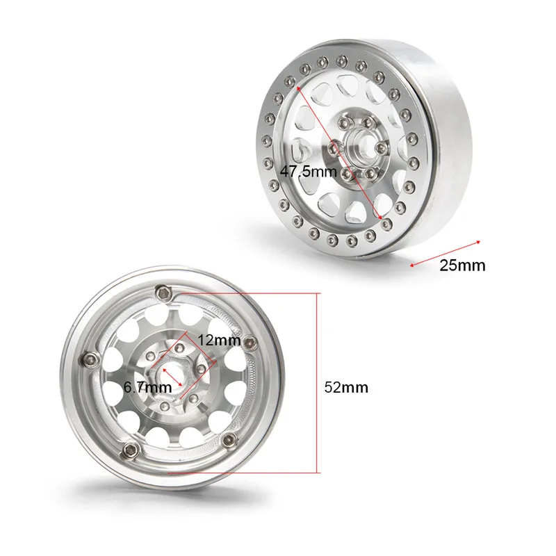 

AXSPEED 4PCS 2.2 Beadlock Wheel Rims for Axial SCX10 RR10 Wraith 90048 90018 TRX4 1/10 RC Rock Crawler Car Spare parts