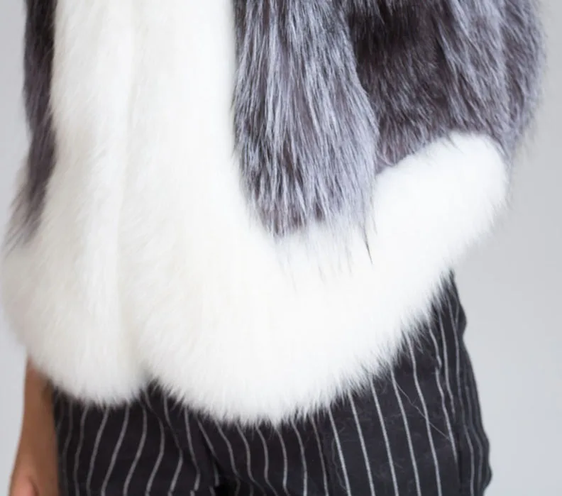

MJ-011 New Fashion Imitation Fox Fur Waistcoat female Faux Fur Vest Coat Women Winter Clothes