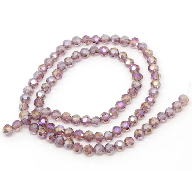 DoreenBeads стеклянные Хрустальные Бусины, бусины фиолетового цвета AB, граненые, диаметр 4 мм, Приблизительно 300 шт.(B22789