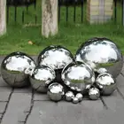 Полый шар из нержавеющей стали, серебристый, диаметр 19-300 мм, 304 дюйма, бесшовный зеркальный шар, сфера, украшения для дома, двора, бассейна