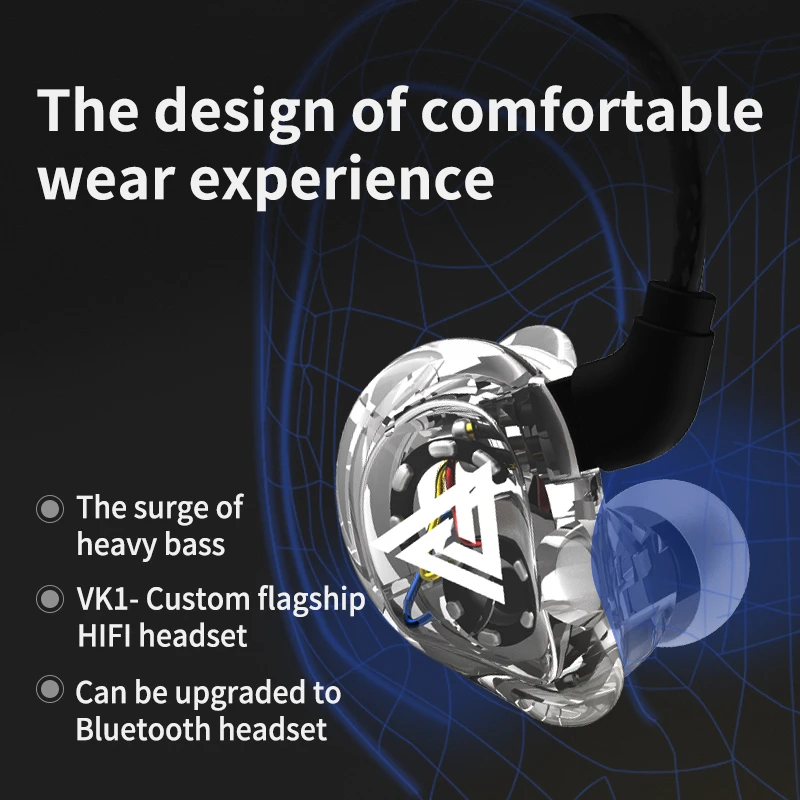 Новинка VK1 наушники для занятий спортом HIFI подвесные бега коаксиальные 4 блока