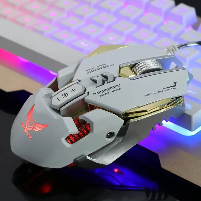 Высококачественная Механическая игровая Проводная usb-мышь 7 кнопок 4000 dpi светодиодный подсветка оптическая компьютерная мышь для геймера