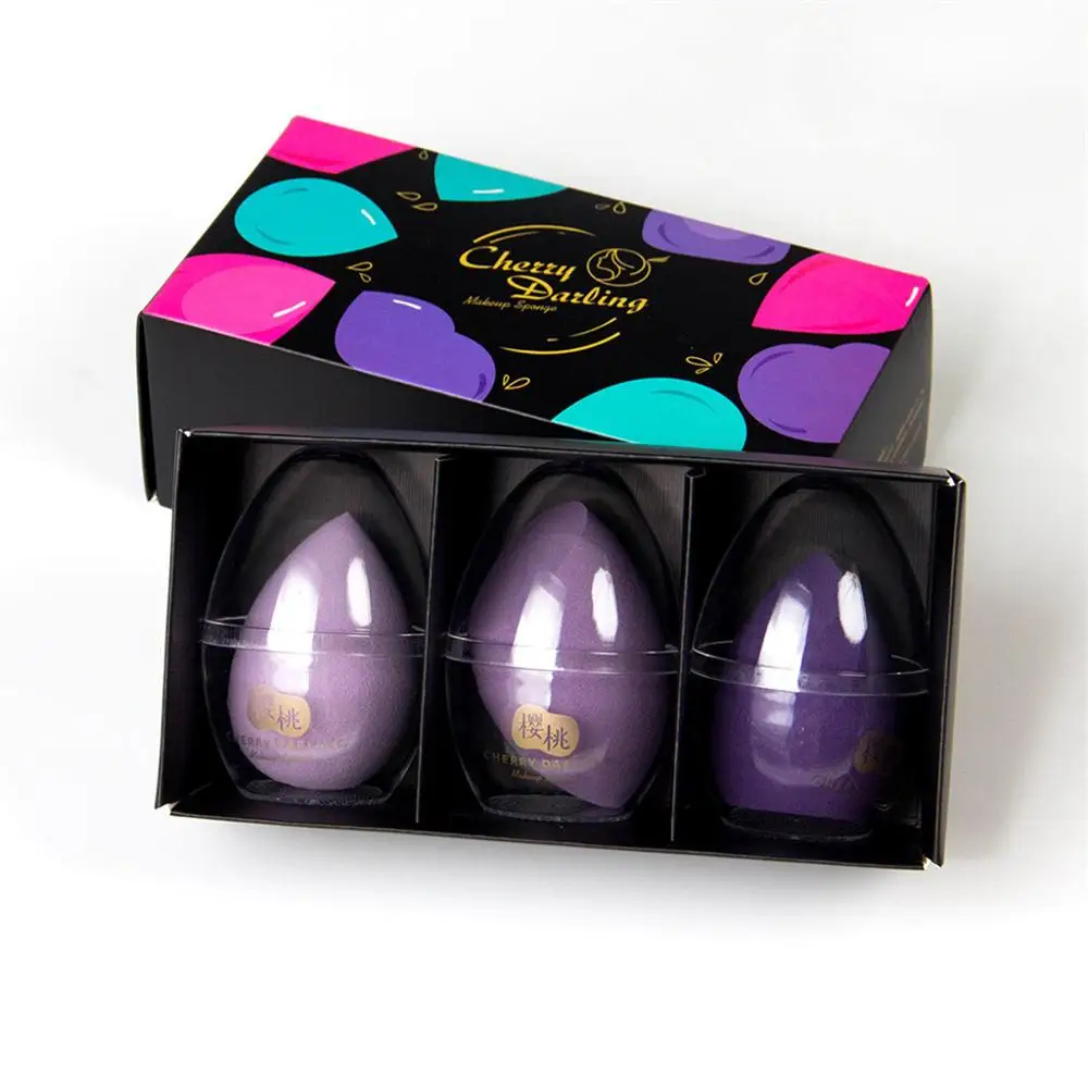 3PURPLE Cherry Darling губка для макияжа блендеры 3 упаковки ультра-мягкая губка для макияжа блендеры инструменты - Цвет: 3PURPLE