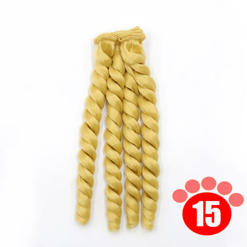 colour 15 Msiredoll bjd парик аксессуары 1 шт 20*100 см волосы куклы для 1/3 1/4 1/6 1/12 градиентный цвет курчавый bjd парики diy - Цвет: colour 15