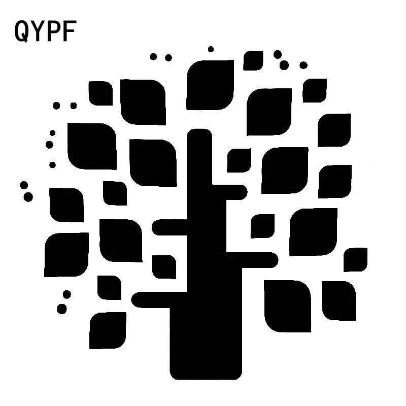 

QYPF 17,7 см * 16,8 см красивая мультипликационная елка прочный и светильник виниловая Автомобильная наклейка яркая Наклейка на окно C18-0412