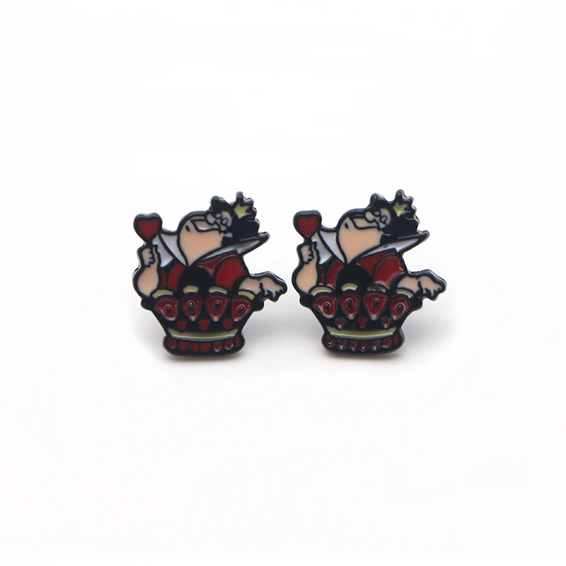 2 P3312 Dongmanli Cute Korea Steel Pierce Ear Stud kids Cute Earrings For Womens Enamel Earrings Party Jewelry Gifts Girls - Окраска металла: 2