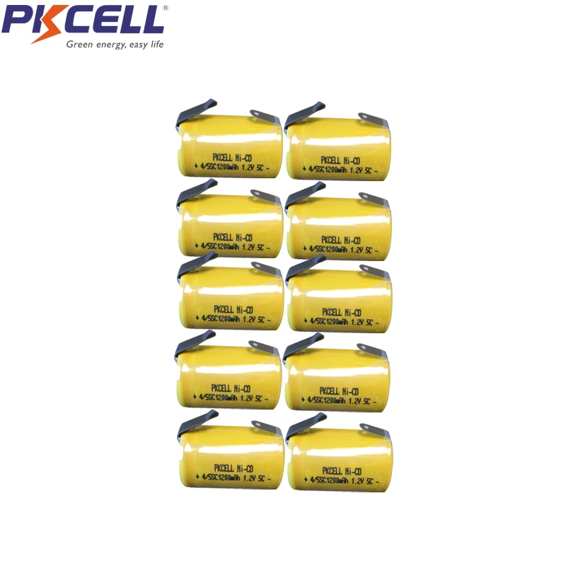 20 шт NICD SubC SC 4/5sc nicd перезаряжаемая батарея 1,2 в ач с плоской верхней частью с вкладками для магнитофонов детские игрушки кварцевые часы