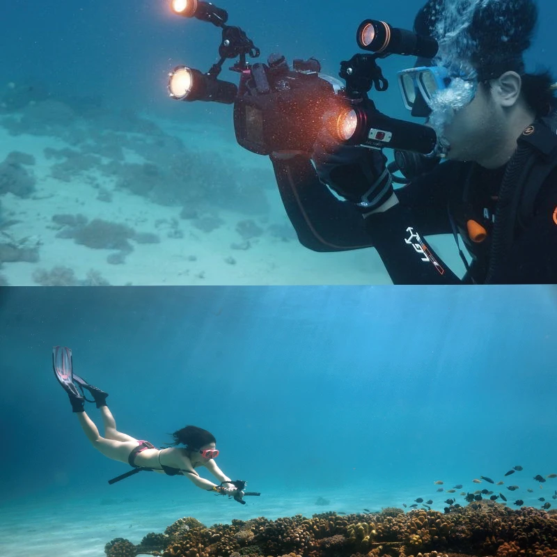 Водонепроницаемый подводный светильник ARCHON 2600lm УФ/красный/белый свет для