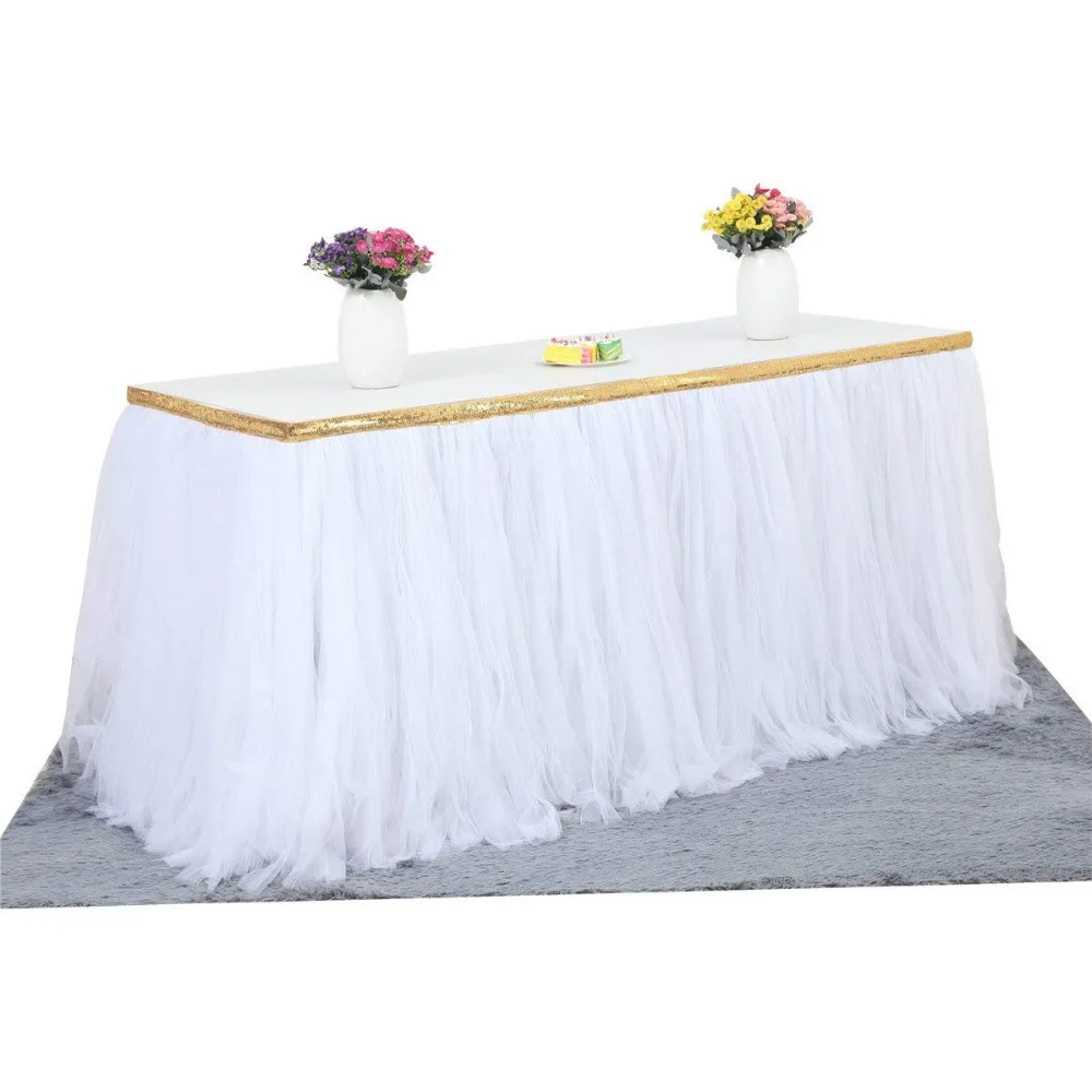 

Chicinlife 1set Tulle Table Skirt Tableware TableCloth Party Kids Baby Shower Birthday Wedding Home Decoration 100 X 80cm