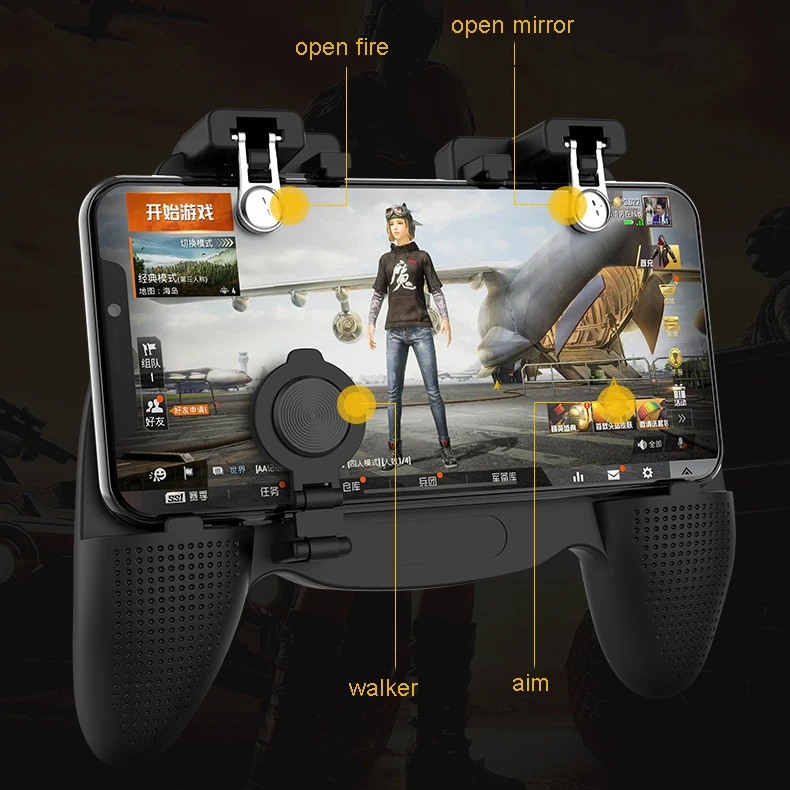 Контроллер PUBG Moible геймпад Free Fire L1 R1 триггер игровой коврик ручка L1R1 джойстик кулер вентилятор с 2000/4000 мАч power Bank
