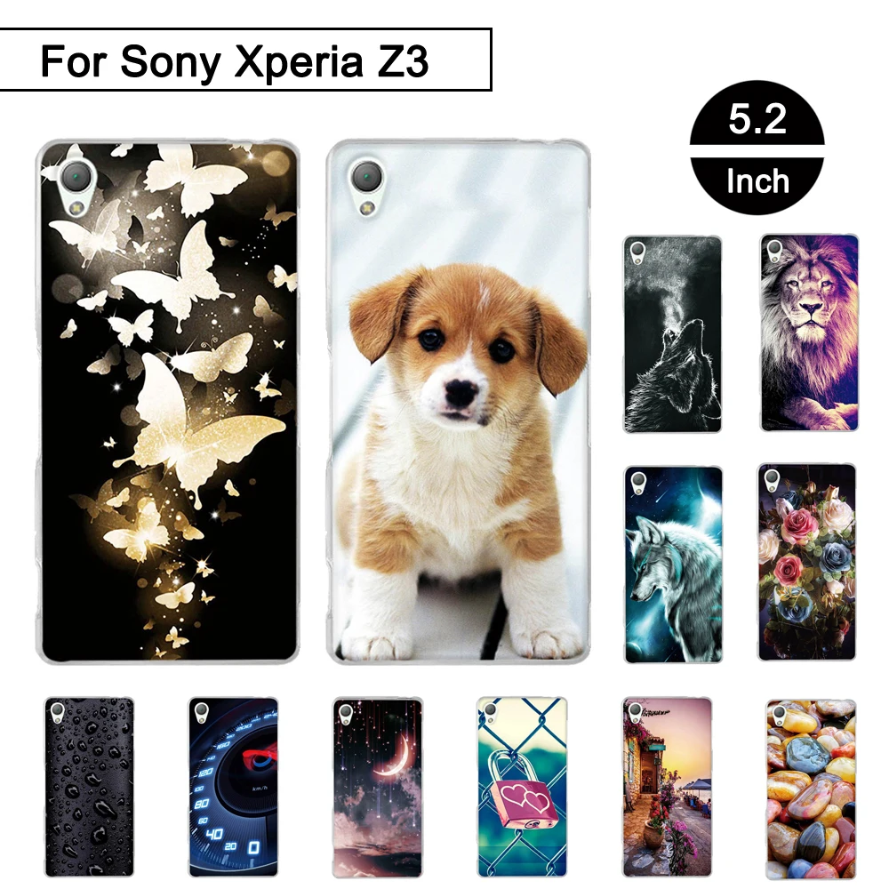 Чехол с рисунком для Sony Xperia Z3 5 2 дюйма мягкий силиконовый чехол z3 задняя крышка Z