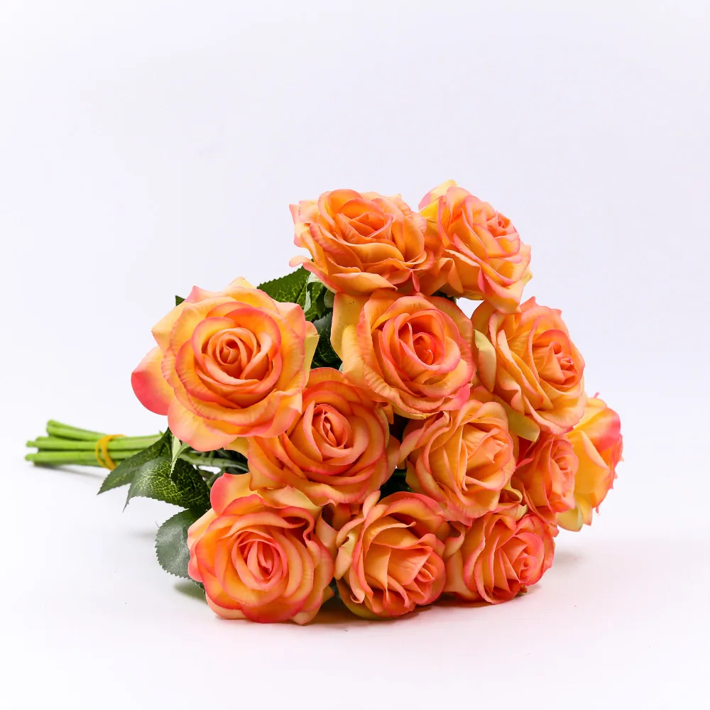 10 шт./компл. Декор Розы Искусственные цветы Шелковые Цветочная латексная