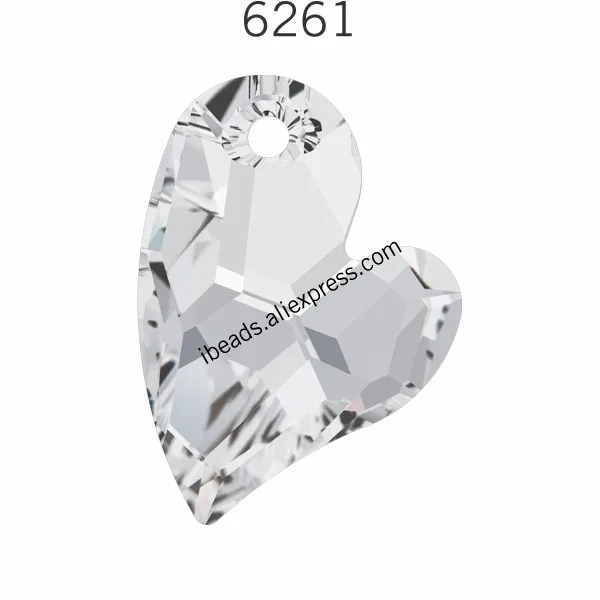 1 шт.) Кристалл от Swarovski 6261, посвященная 2 U подвеска в форме сердца, сделанные в австрийском стиле, Свободные Стразы для ювелирных изделий своими руками - Цвет: Crystal 001