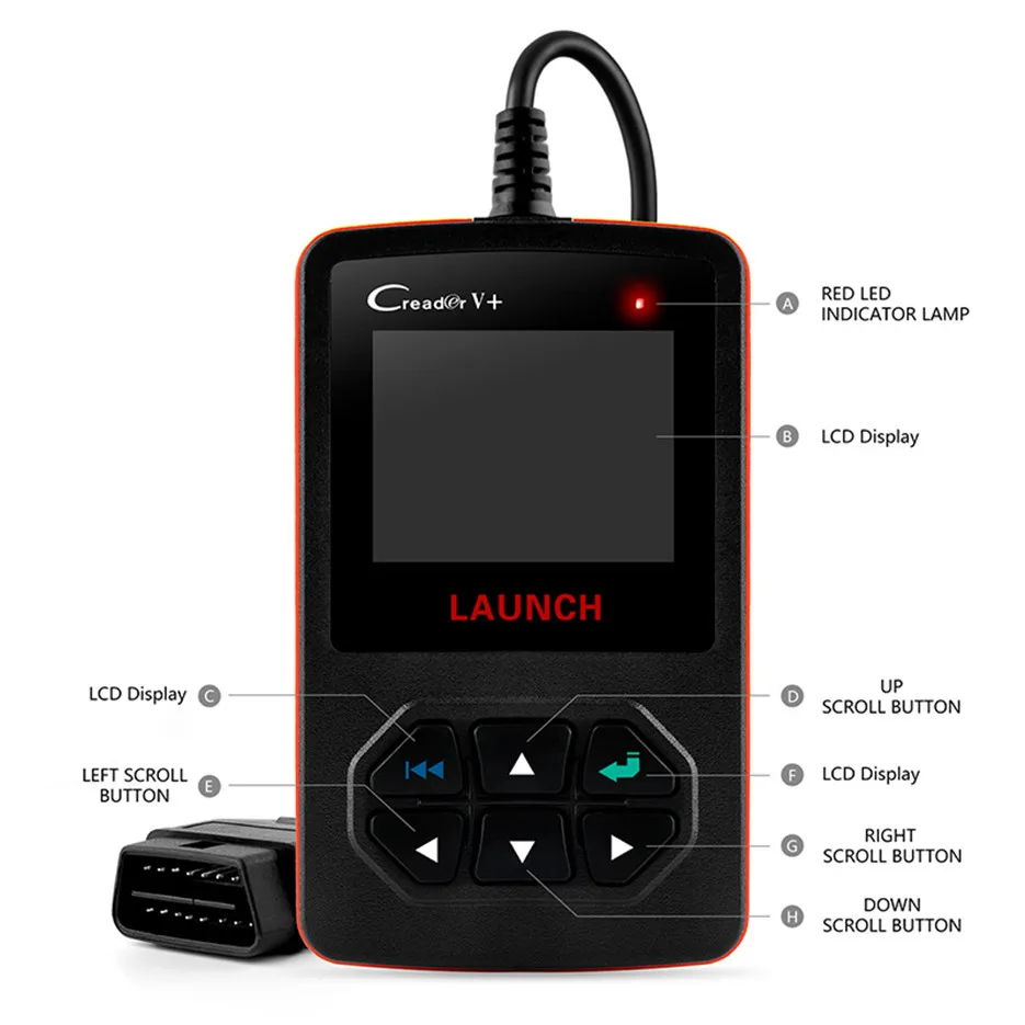 Launch X431 Creader V+ OBD OBD2 Автомобильный сканер считыватель кодов неисправностей с многоязычным ODB2 автомобильный диагностический инструмент автоматический сканер