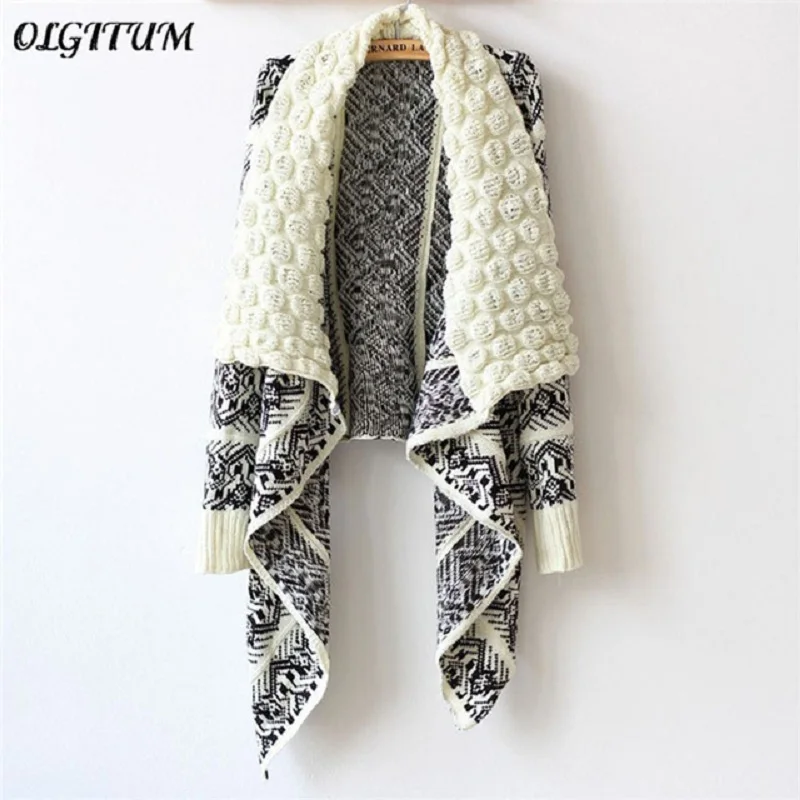 2019 Autumn and Winter Cardigan Fashion Women Sweater Big Casual Knitting outwear 3 colors sweater plus size |