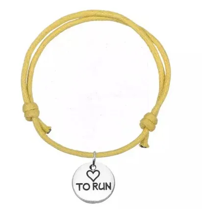 Браслет из вощеного шнура спортивные ювелирные изделия подвеска I love to run