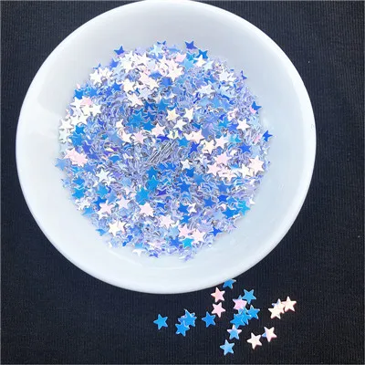 JG White 10 г/упак. сверкающие Ложные Nail Звезда блестки 4 мм Star Glitter пайетками порошок ремесло ногтей ткани блесток, слизь Свадьба Decro - Color: JG White