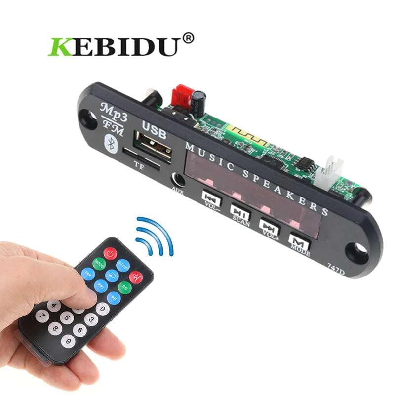 Kebidu Bluetooth USB MP3 DC 12 В источник питания FM радио декодер плата аудио модуль для