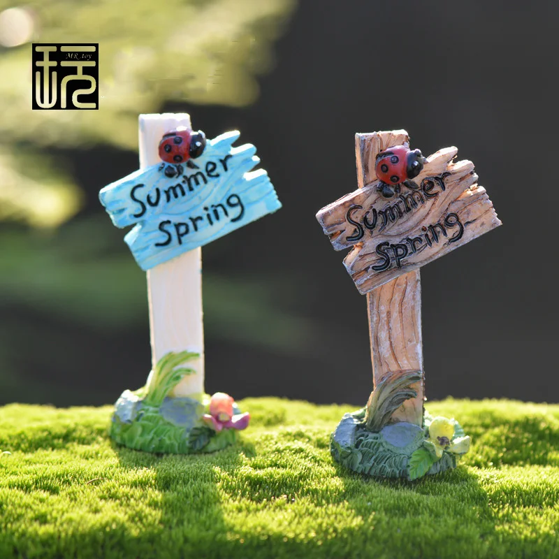 Изделия из смолы Божья коровка указатель украшения дорожные знаки фигурка для
