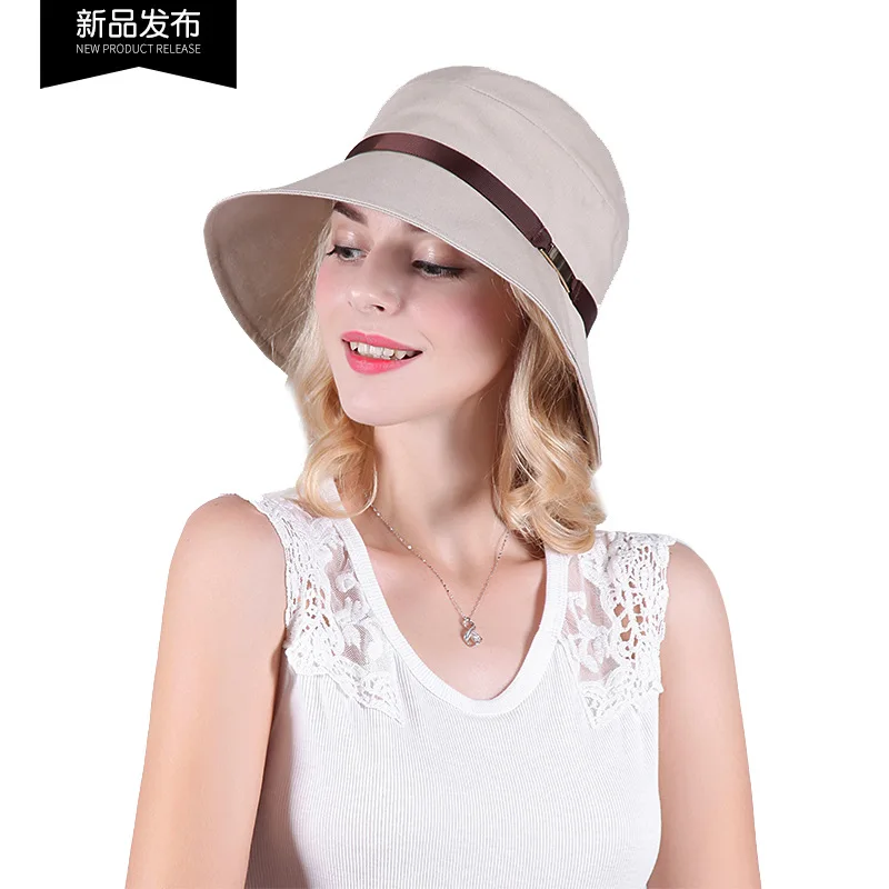 Summer Fisherman Hat Women Cool Outdoor Travel Fisher Bucket Cap Ladies Girl Sun Protection Casual Anti-ultraviolet Hats H6798