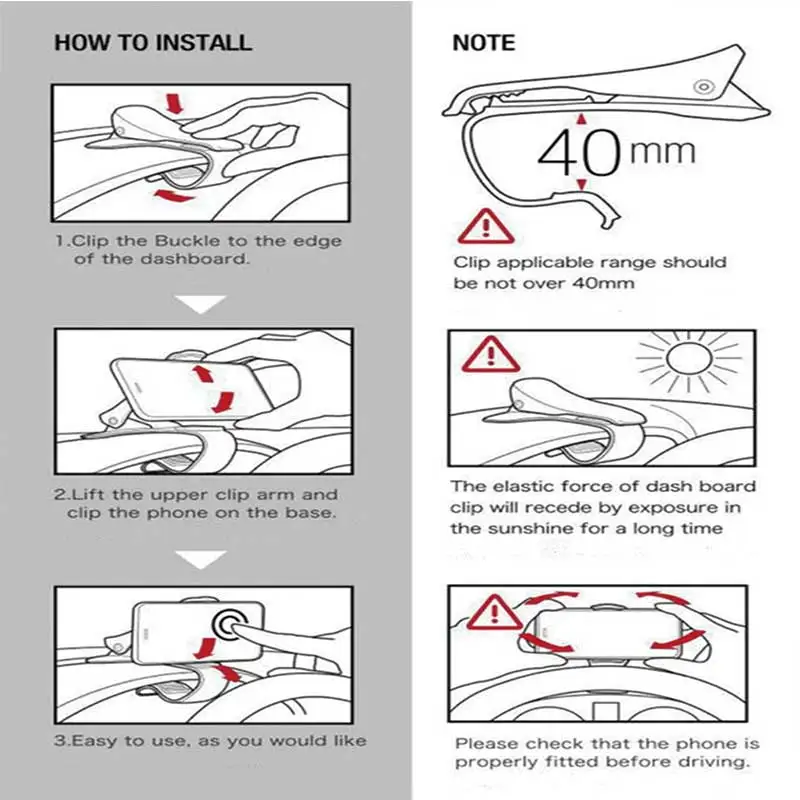 Автомобильный держатель для телефона ALMXM зажим регулируемый кронштейн приборной