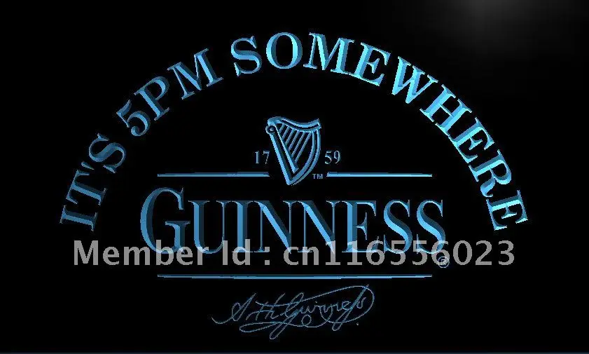 

LA428- It's 5 pm Somewhere Guinness LED Neon Light Sign home decor crafts