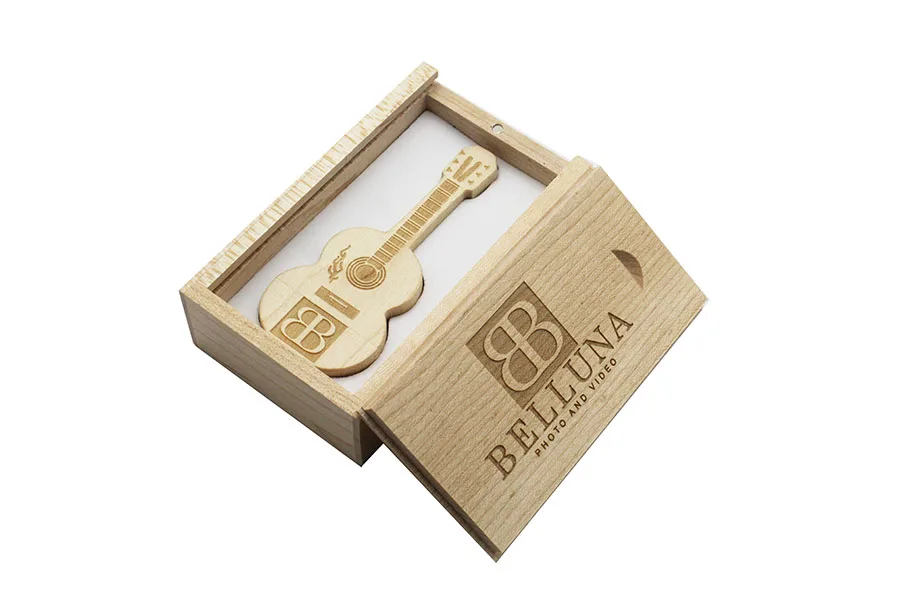 Флеш-накопитель usb с логотипом TEXT ME maple bamboo walnut guitar+ box, 4 ГБ, 8 ГБ, 16 ГБ, 32 ГБ, 64 ГБ, usb 2,0, подарок для фотосъемки