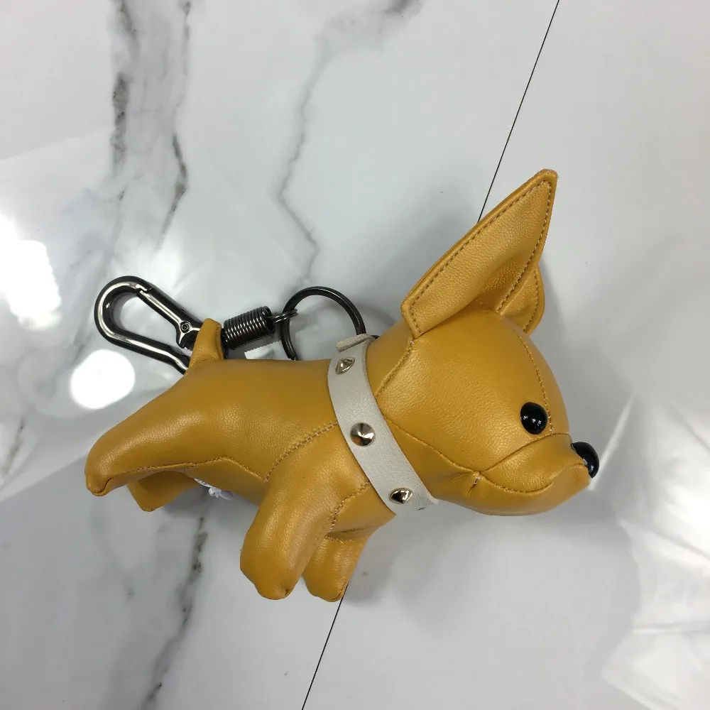 Bulldog Keychain Pu Leather France Bulldog Keychain Handbag Animal Dog Keyring Holder Bag Charm Trinket Bulldog Bag Accessories