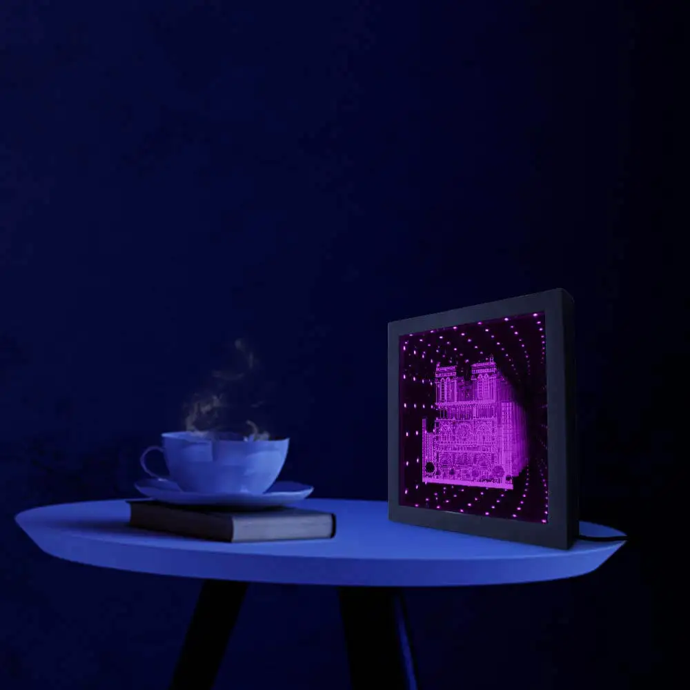 Французский кафедральный дом знаменитое здание RGB бесконечность зеркало