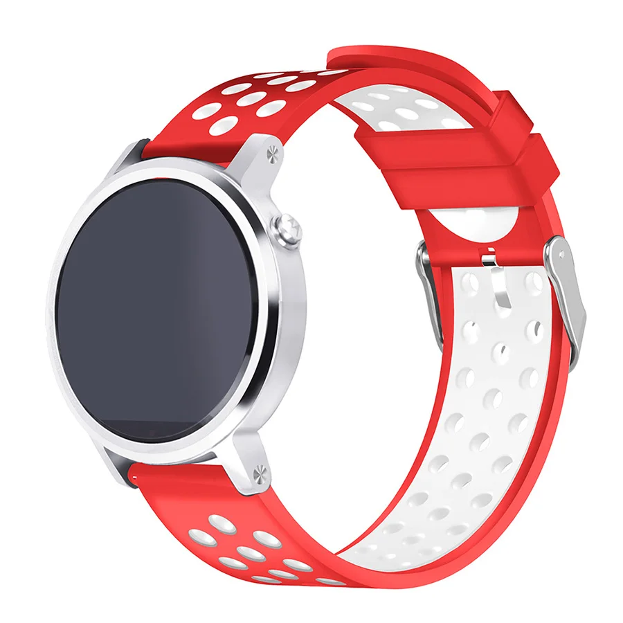 Силиконовый браслет для Moto 360 2nd Gen 46 мм 22 двухцветный спортивный Samsung Gear S3 Classic/Frontier