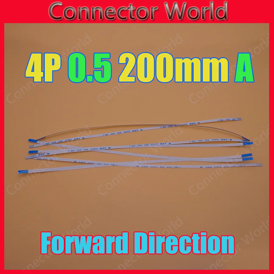 10PCS New FFC FPC 4p flat flexible cable 0.5mm pitch 4 pin Forward Length 200mm Width 3mm Ribbon 4pin Flex Cable Free Shipping