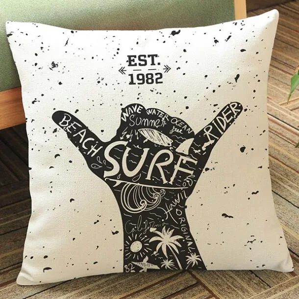 Rock N Roll Cushion Cover Linen Gesture Pillow Car Sofa Throw Pillows Decorative Pillowcase decor cojines Custom | Дом и сад