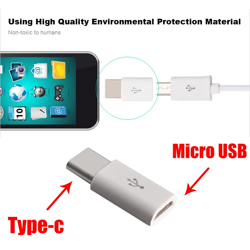 TIZQK Micro USB Female To Type-C Male Cable 3.1 Converter Adapter For Huawei Macbook Otg Data Charging Charger | Мобильные телефоны