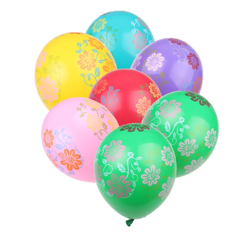 XXPWJ New 10pcs/lot Color Printed Flower LaTeX Balloons Children's Day Party Decoration High Quality Z-074 | Дом и сад