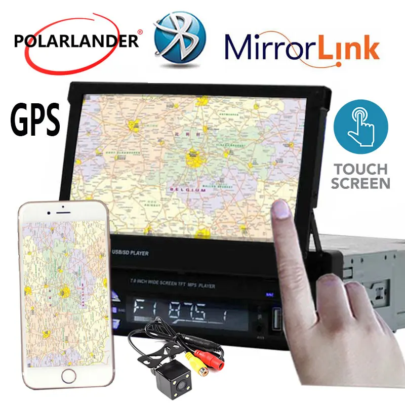 7 &quotСенсорный экран стерео головное устройство автомобиля Радио Bluetooth USB/AUX/SD GPS 1DIN