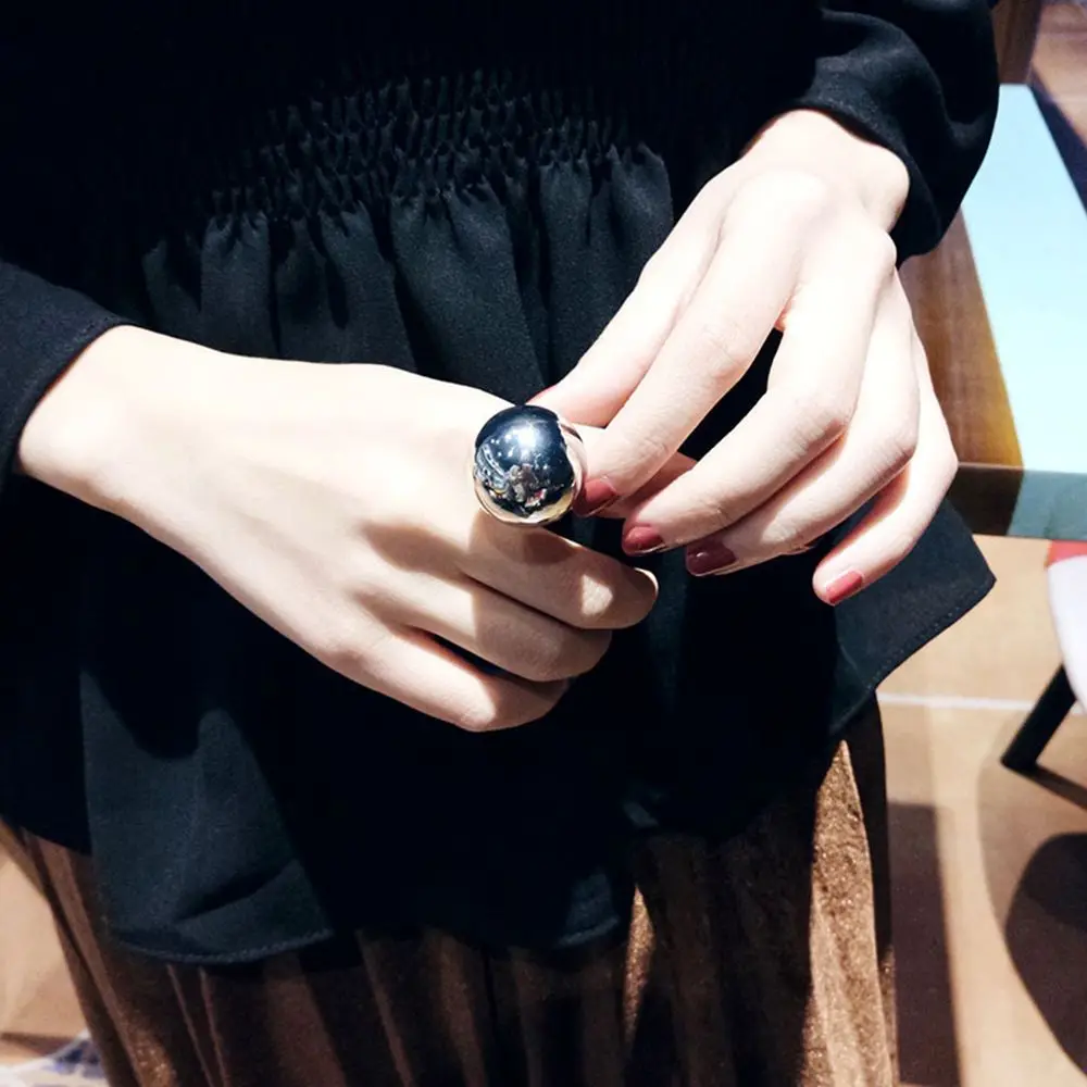 Женское кольцо с шариком регулируемое Открытое из металла 2019|Кольца| |