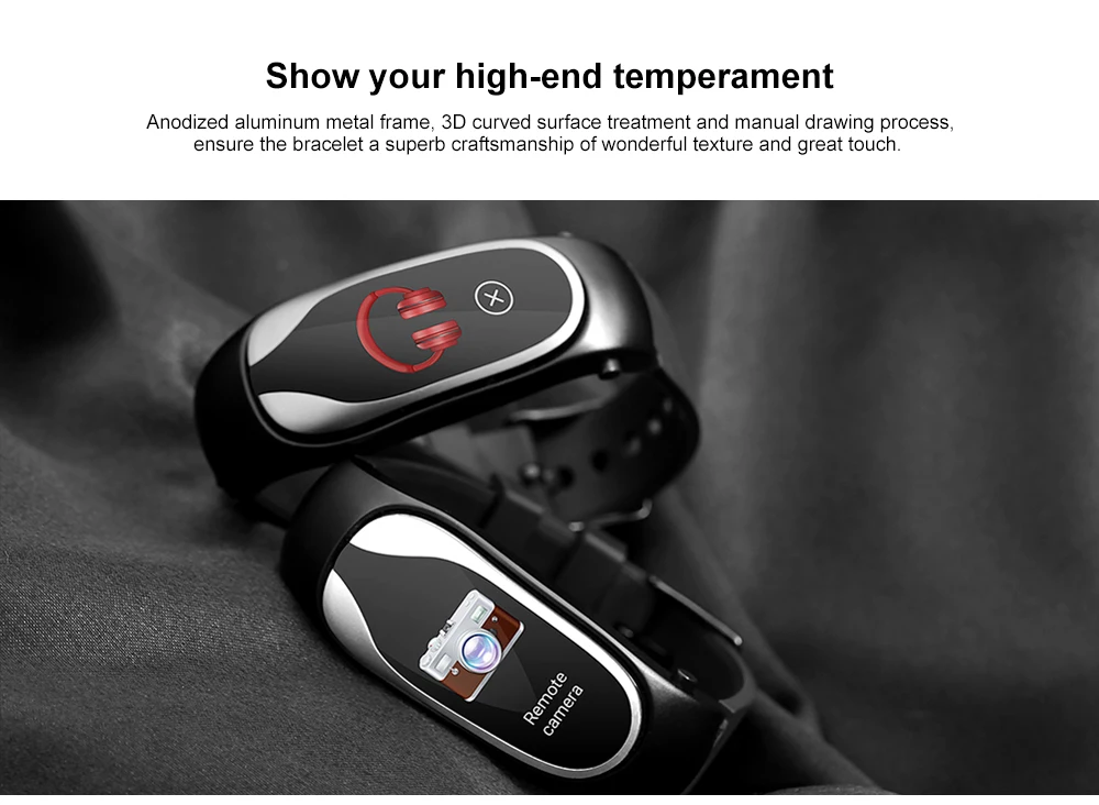 KingWear KR04 Bluetooth наушники Smartband 2 в 1 пульсометр Монитор артериального давления умный Браслет спортивный фитнес трекер группа