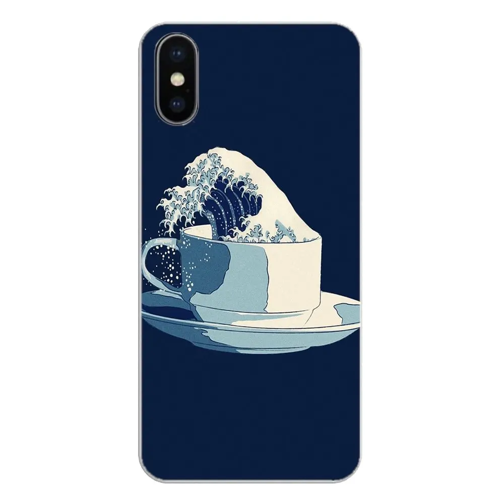 For Sony Xperia Z Z1 Z2 Z3 Z5 compact M2 M4 M5 E3 T3 XA Aqua LG G4 G5 G3 G2 Mini cartoon Wave Art Japanese Silicone Phone Covers |