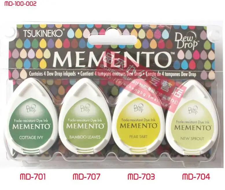 Tsukineko MEMENTO MD, 4 шт., серия водяных капель, резиновый штамп для бумажного ремесла - Цвет: MD002