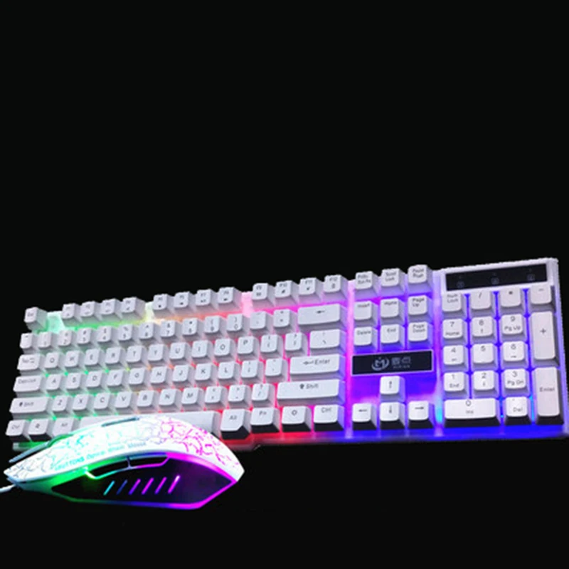 7 цветов Подсветка Gaming Keyboard + Мышь комплект комбо игры Клавиатура Мыши