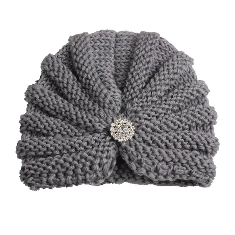 New Style Baby Winter Hat Wool Knitting Belt Drill Cap Kids Newborn Solid Color Warm for Girls | Детская одежда и обувь
