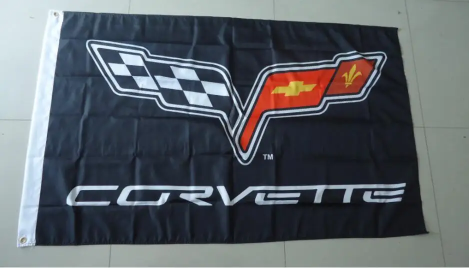 Для гоночного флага corvette баннер размер 90 х150 см 100% полиэстер|racing flag|flags flagscorvette flag |