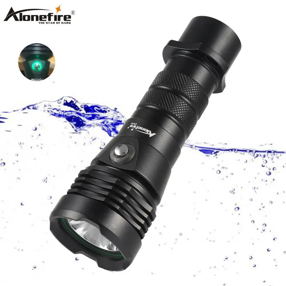 AloneFire DV43 супер яркий фонарик для дайвинга белый светильник L2 26650 Подводный фонарь