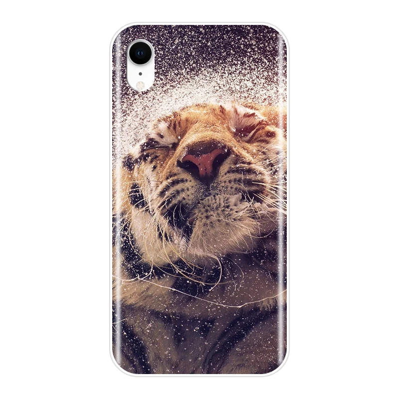 Чехол для телефона силиконовый iPhone 6 S 7 8 X XR XS Max Tiger Leopard Panther Cool Мужская мягкая