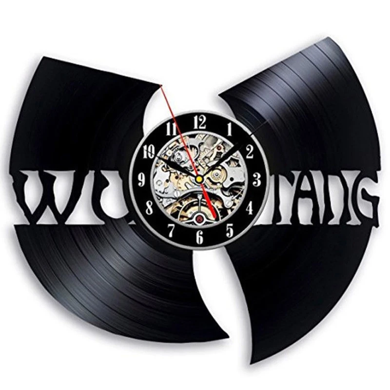 Винтажные виниловые часы Klok Horloge Murale настенные с музыкальной темой Wu Tang Clan в стиле