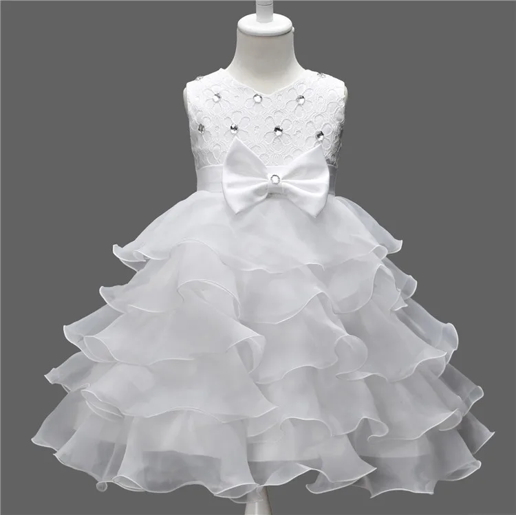 

Summer Flower Girl Dress Formal 0-8 Year Floral Bow Baby Girls Dresses Vestidos Wedding Party Children Clothes Birthday Clothing