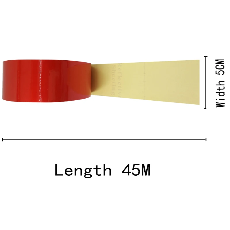 5CM*45M Reflective Tape Safety Warning Sign Body Stickers Gold PVC Materials Strips Adhesive Wear-resistant Waterproof |