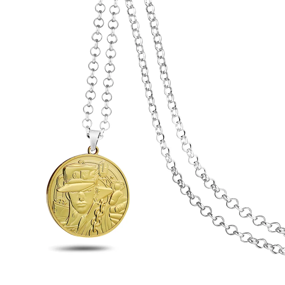 chains necklace Аниме JOJOS причудливый Кулон "Приключение" металлическая цепь для мужчин и женщин сумка ожерелье s подвеска Higashikata Josuke ювелирные изделия - Окраска металла: chains necklace